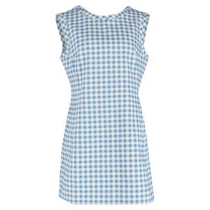 Emilia Wickstead Emmy Gingham Mini Dress in Blue Cotton